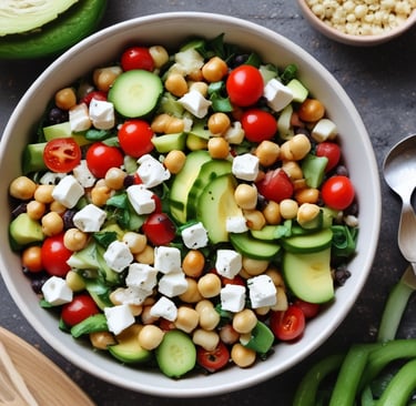 vegetable salad on white ceramic plate