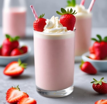 Creamy Strawberry Vanilla Protein Milkshake
