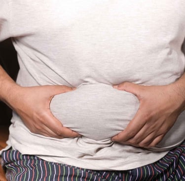 why stomach bloats by dinner?  temporary stomach bloating caused by gas versus visceral belly fat ac