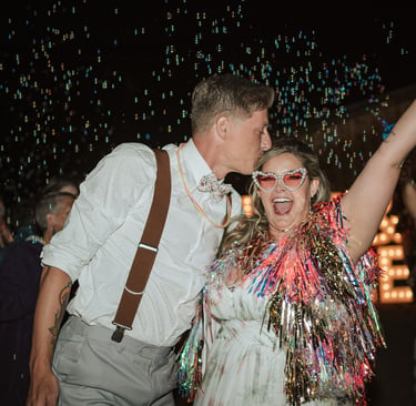 Fun wedding ceremony in Colorado
