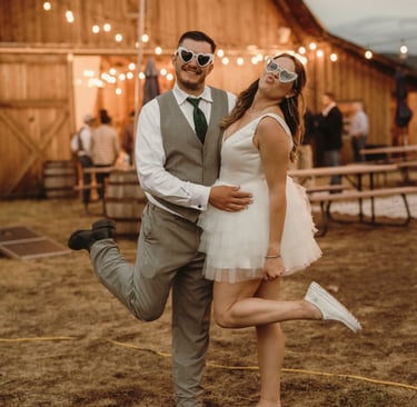 funny couple in the beer garden