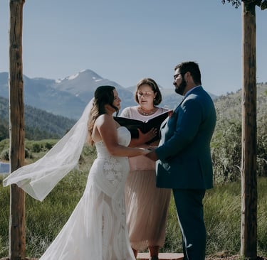 Wedding Ceremony with Colorado Mountains