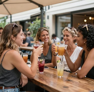 Close-up of hands joined in solidarity, adorned with colorful bracelets and rings.