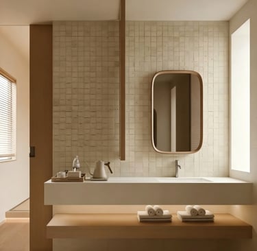 Bestone Materials interior project application, lightweight MCM flexible stone tiles used in modern 