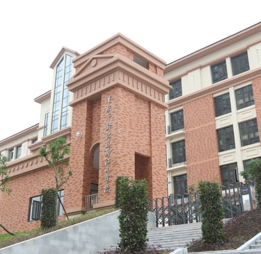 Bestone Materials flexible brick veneer project, red MCM wall tiles applied on school building exter