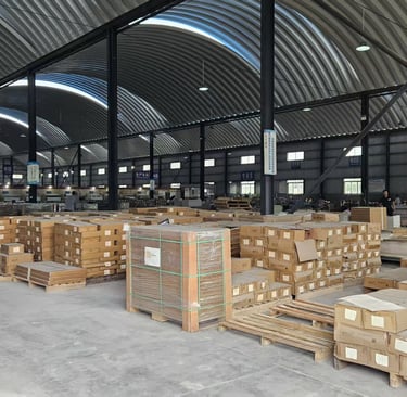 Ready stock warehouse and packaging for global export of flexible tiles