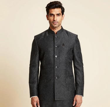 Close-up of a finely embroidered sherwani sleeve showcasing intricate craftsmanship.