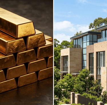 Real estate vs gold investment comparison for long-term growth and wealth building.