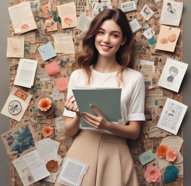 A cozy desk setup with colorful stationery, a handwritten letter, and a steaming cup of tea by a sunny window.
