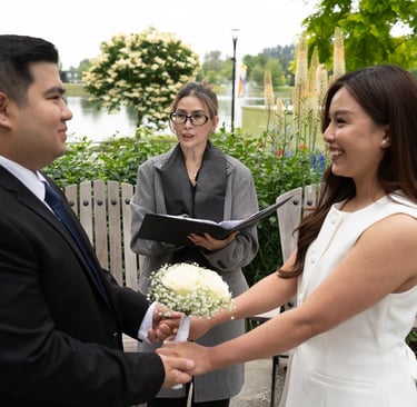 asian man and woman holding hand
