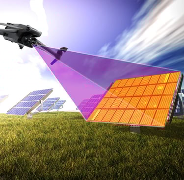 dron sa termalnom kamerom provjerava solarne panele