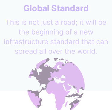 Icon for Global Standard: a globe representing a new infrastructure standard for the entire world.