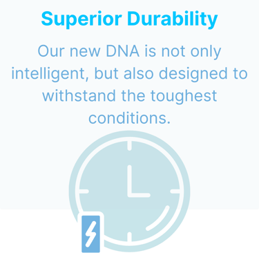 Icon for Superior Durability: a clock with a lightning bolt, symbolizing long-lasting performance.