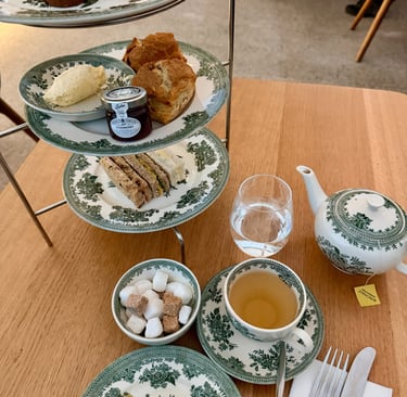 Afternoon Tea at the Great Court restaurant inside the British Museum, London, 2025