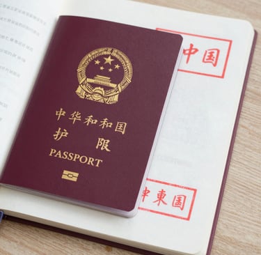 a yellow and blue sign that says china immigration inspection