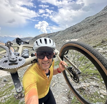Christian Cesa creator of the M2M gravel route through the Italian Alps 