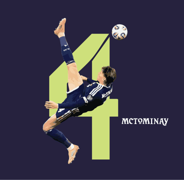 Scott McTominay scoring a world record breaking bicycle kick for Scotland's first goal 