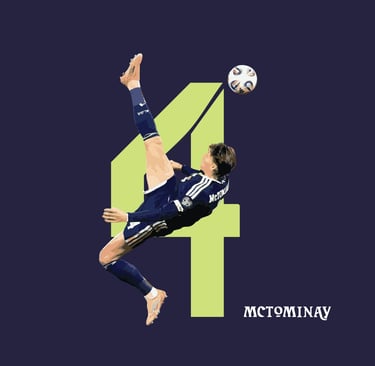 Scott McTominay scoring a world record breaking bicycle kick for Scotland's first goal 