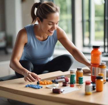 A happy dog playing with colorful pet toys at home.