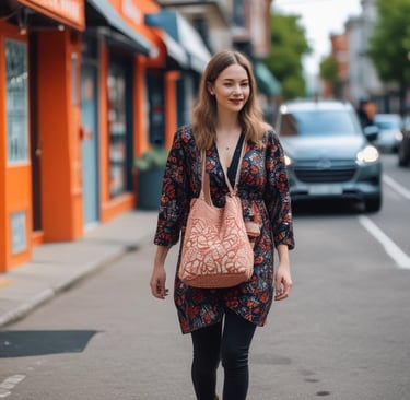 clienta satisfecha con bolso de kuka Love