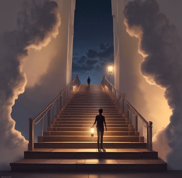 photo of white staircase