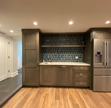 Finished basement renovation in an early 1900s house