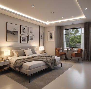 Elegant 3 BHK apartment with spacious balcony overlooking lush greenery.