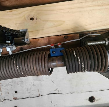 Emergency spring repair waiting on new spring to arrive.