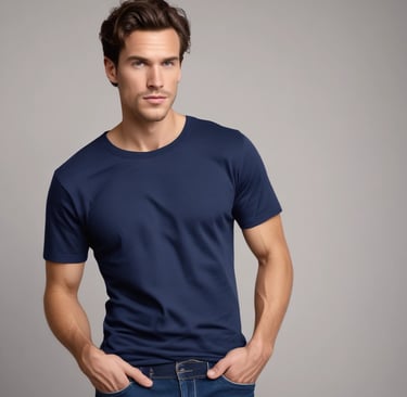 Close-up of a soft cotton t-shirt fabric in natural light.