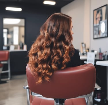 The cozy interior of Lux Hair & Nail by Pattra with comfortable styling chairs and warm lighting.