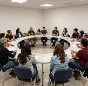 A cozy therapy room with soft natural light and comfortable seating.