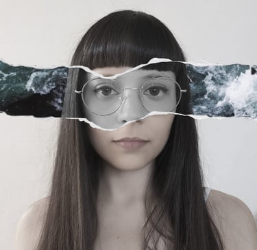 a woman with glasses and a pair of glasses on her head