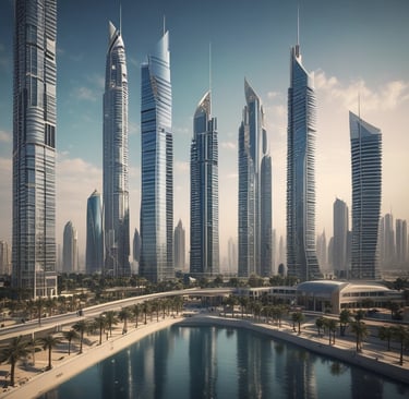 A friendly technician answering a call with Dubai cityscape in the background.