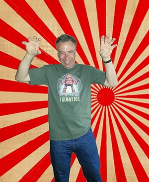 Talbotics t-shirt wearer and the rising sun.