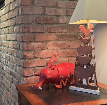 Talbotics creature sculpture at home in New York City.