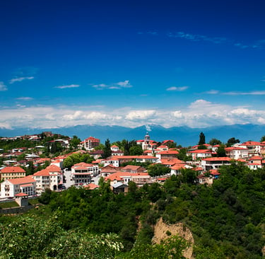 Scenic View of the Town of Signagi in Georgia, Europe