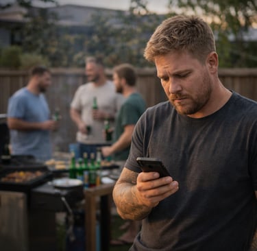 Tradie handling business admin outside work hours
