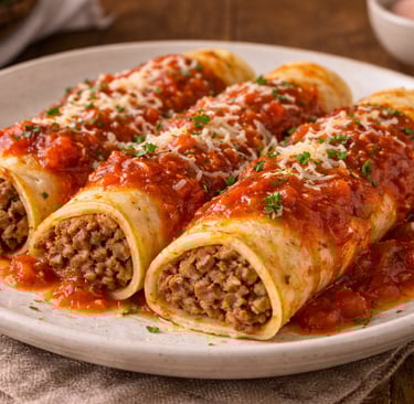 panqueca de carne moída simples e barata caseira com molho