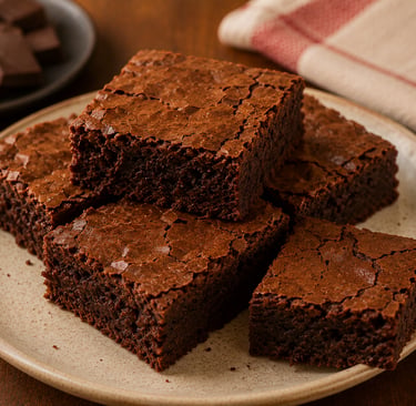 brownie de chocolate molhadinho cortado em pedaços