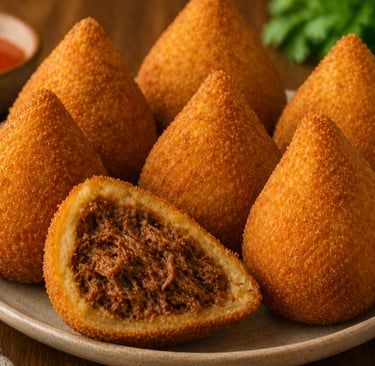 coxinha de costela crocante e recheio suculento