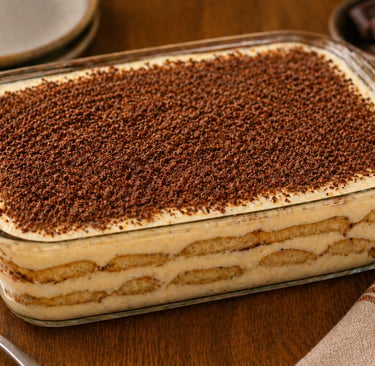 pavê cremoso com camadas de biscoito e creme de chocolate