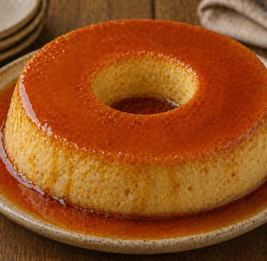 pudim cremoso com calda de caramelo feito na air fryer