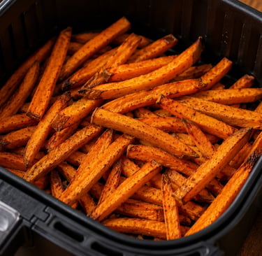 batata doce crocante feita na air fryer