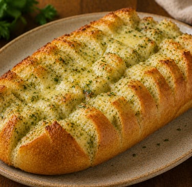 pão de alho caseiro cremoso e dourado