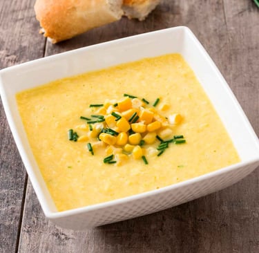 creme de milho caseiro simples com aparência natural