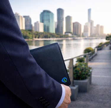 Professional man in Brisbane doing business but not limited to Brisbane City