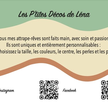 cartes de visites les p'tites decos de lena verso