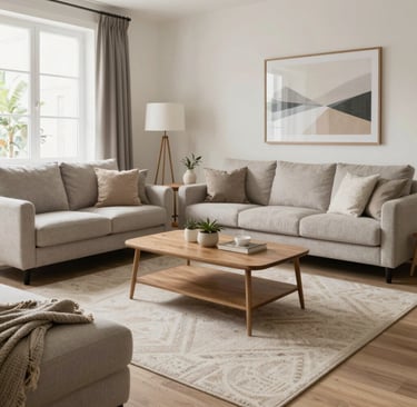 A cozy bedroom scene showcasing elegant Malaysian and Chinese beds with clean lines.