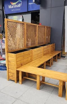 dikdörtgen ahşap saksı