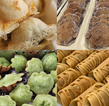 Kanom Krok, Kanom Babin, Kanom Tokyo, Kanom Pandan